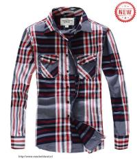 heren abercrombie fitch plaid lang overhemd pockets grijs rood wit Store Amsterdam kte0l319